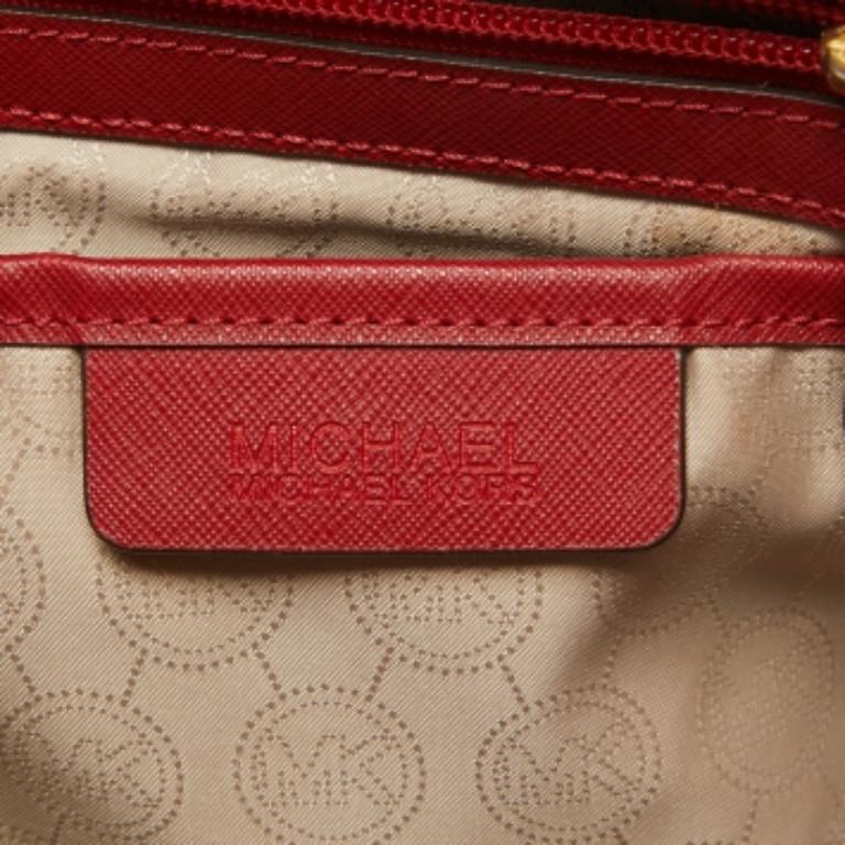 MICHAEL Michael Kors Bolso con cremallera Jet Set de piel saffiano roja Rojo en venta