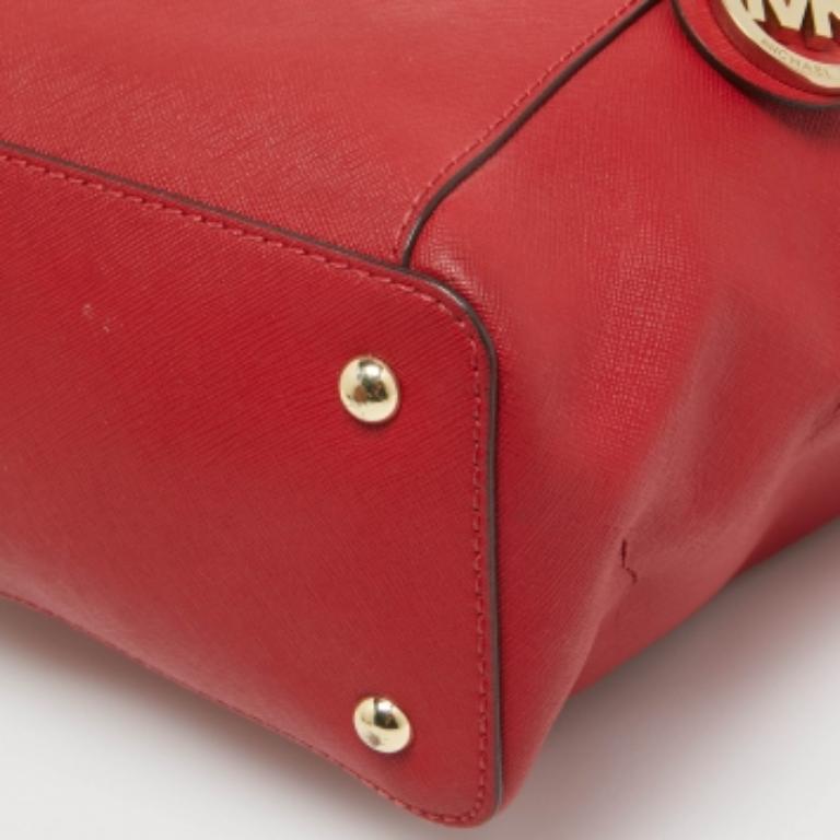 MICHAEL Michael Kors Bolso con cremallera Jet Set de piel saffiano roja en venta 5