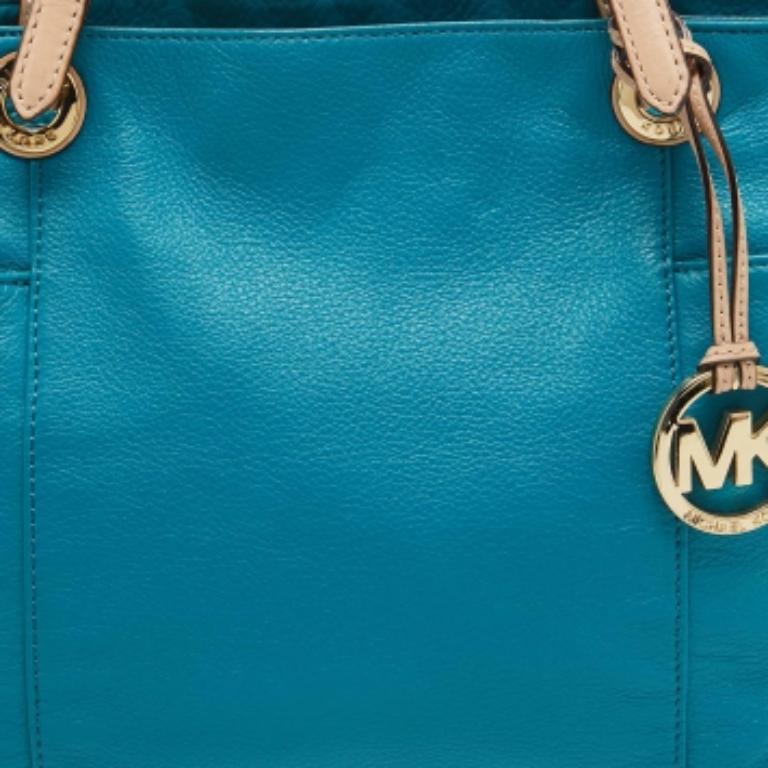 Michael Kors: Jet Set Tote in pelle blu/beige in vendita 1