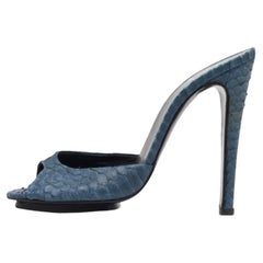 Pierre Hardy Sandali Open Toe in pelle di pitone blu navy taglia 38