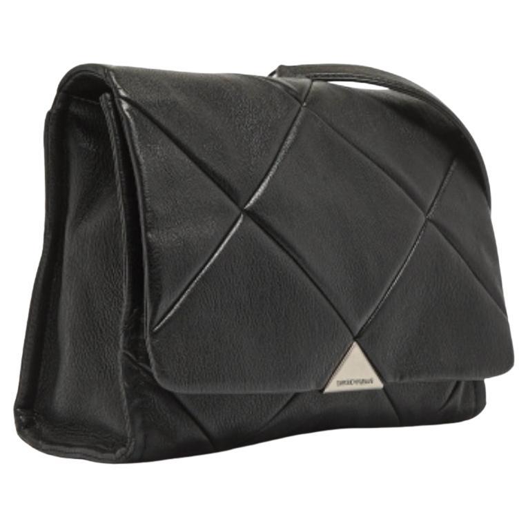 Emporio Armani Borsa a tracolla in ecopelle trapuntata nera Noelle Flap in vendita