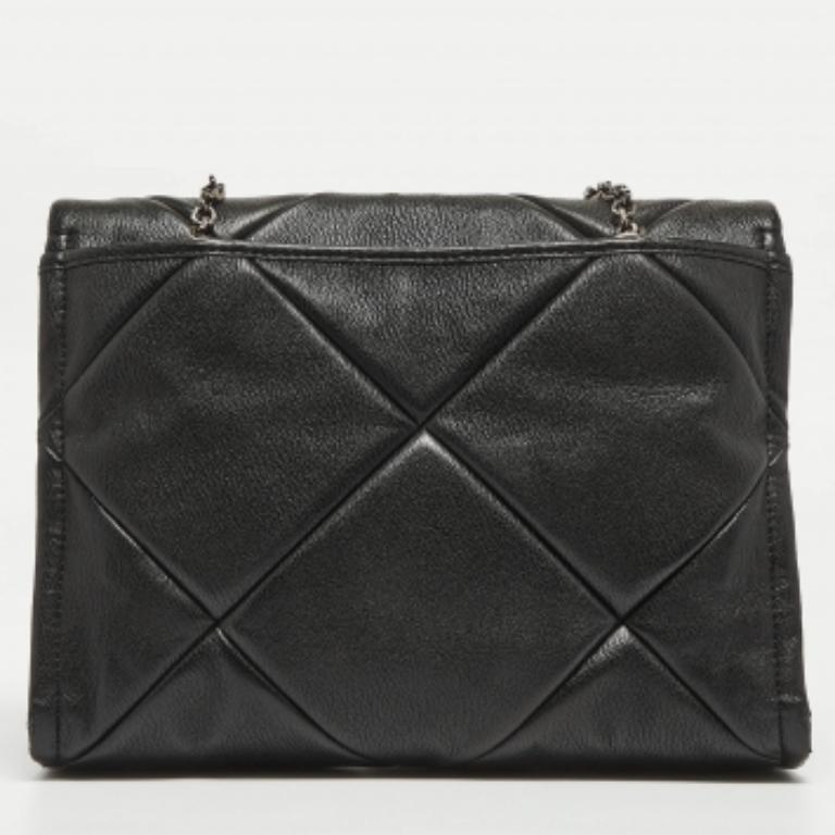 Emporio Armani Borsa a tracolla in ecopelle trapuntata nera Noelle Flap in vendita 4