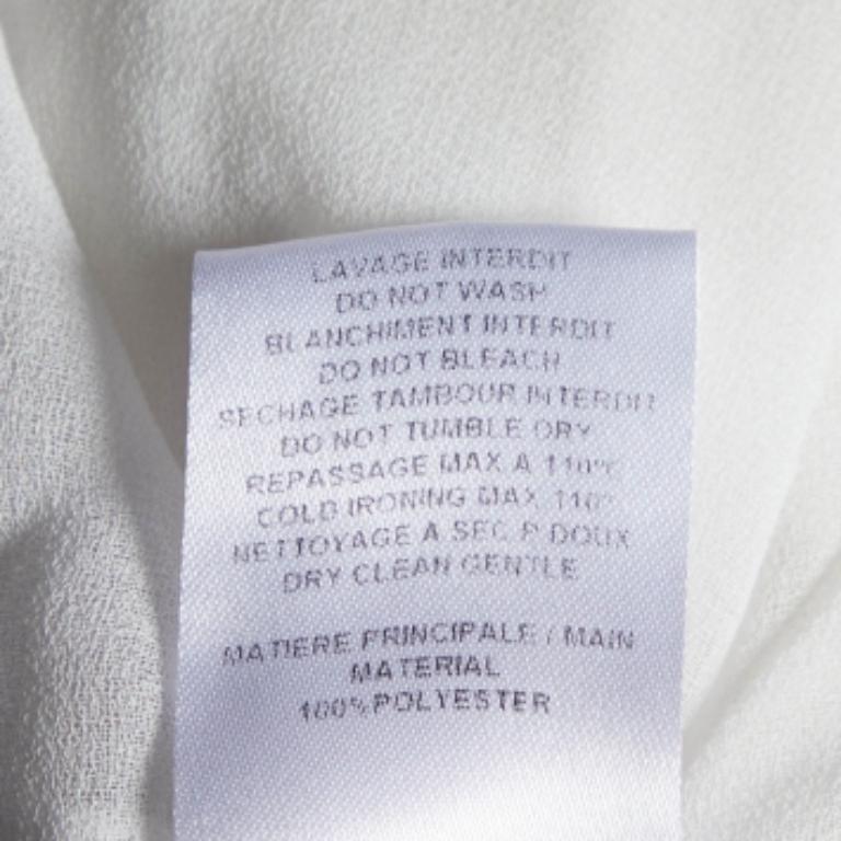 See By Chloe Blanco Natural Blusa de crepé transparente con fruncidos S Gris en venta