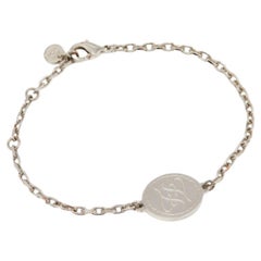 Fendi Silver Tone FF Tag Chain Bracelet