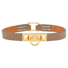 Hermes Micro Rivale Grey Leather Bracelet M