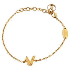 Louis Vuitton LV & Me Letter V Gold Tone Bracelet