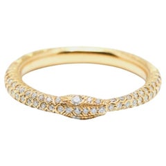 Gucci Ouroboros Diamond Pavé Snake 18k Yellow Gold Ring Size 52