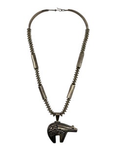 Collana Jack 
Mary Tom Navajo in argento sterling con orso dello spirito
