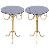 Pair of Gilt Wrought Iron Side Tables