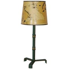 Great Stitched Leather Lamp by Jacques Adnet 8