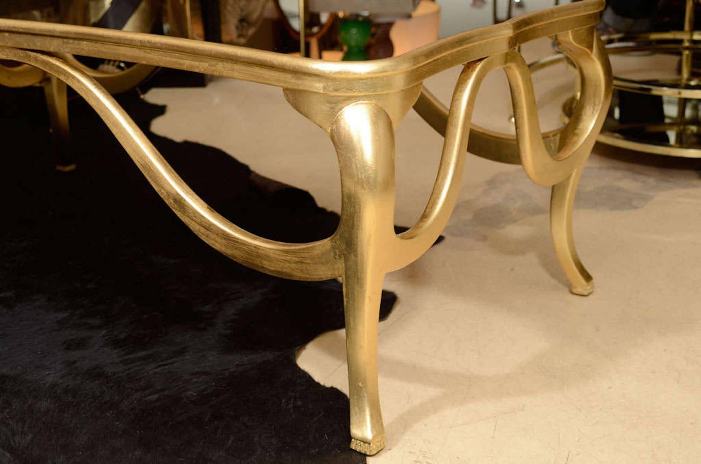 Hand-Crafted Coffee Table, Gold Leaf, C 1940