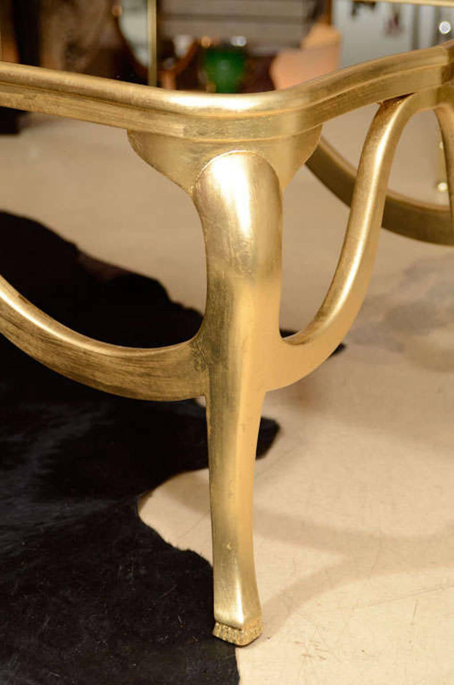 Coffee Table, Gold Leaf, C 1940 In Good Condition In New York, NY