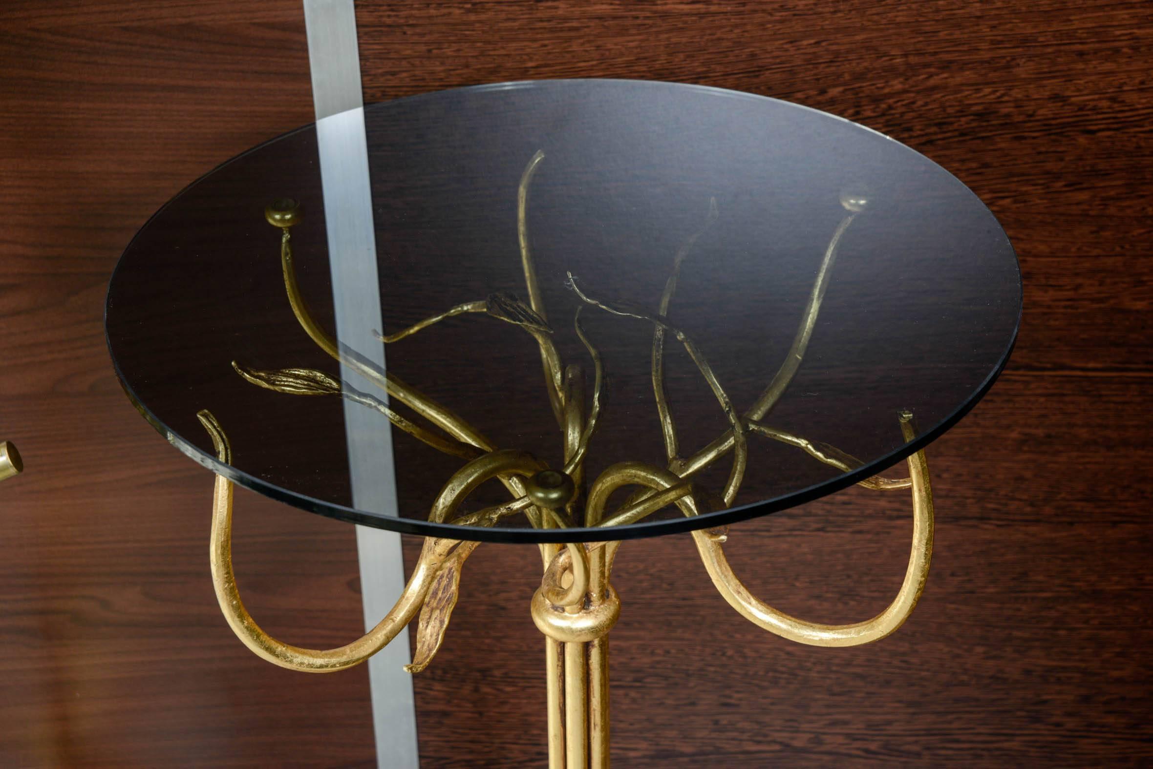 Pair of Gilt Wrought Iron Side Tables For Sale 1