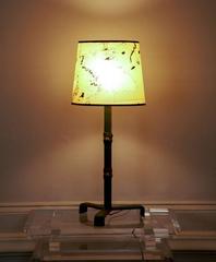 Great Stitched Leather Lamp by Jacques Adnet