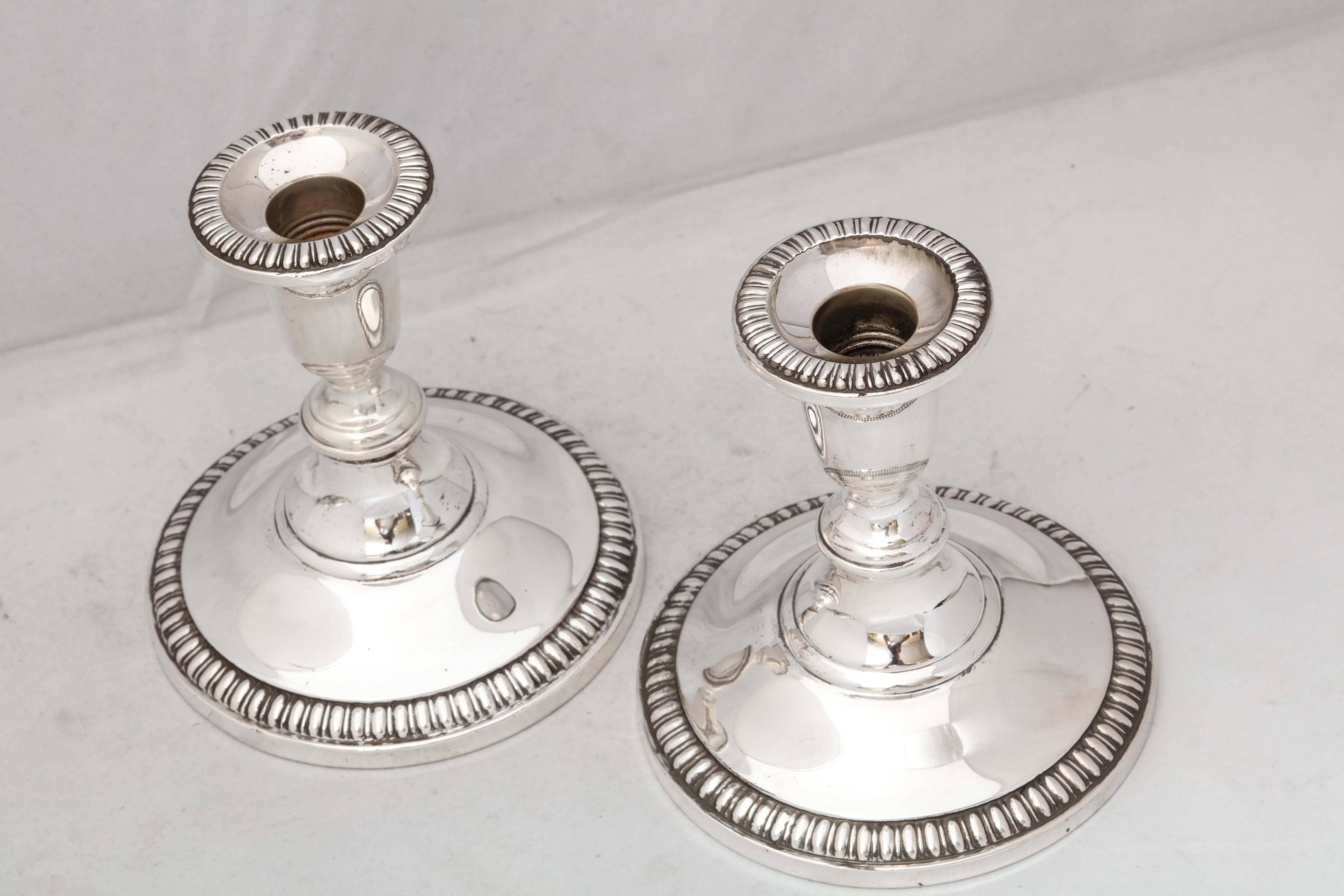 Empire Style Pair of Sterling Silver Candlesticks 2