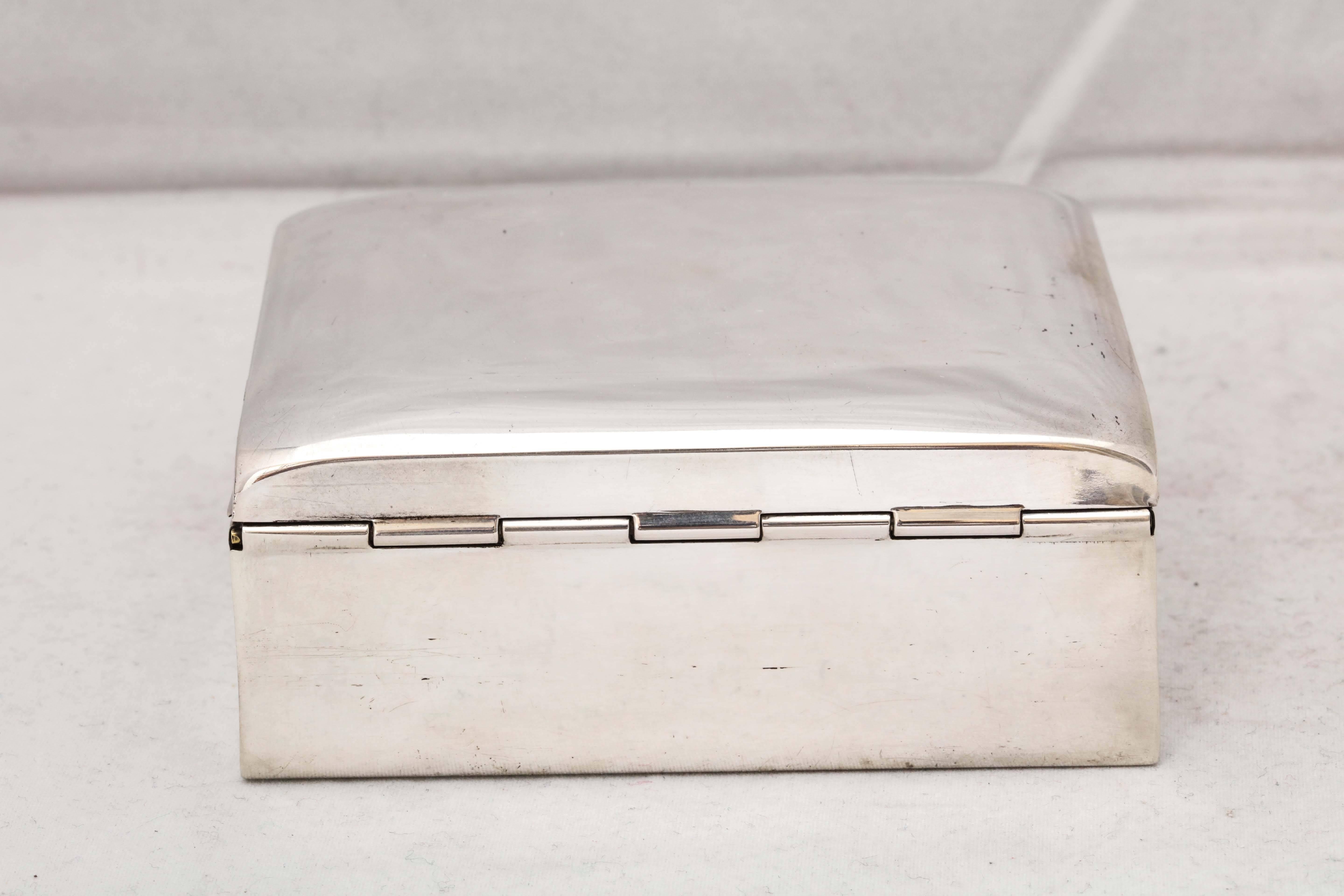 Art Deco Sterling Silver Table Box with Hinged Lid 1