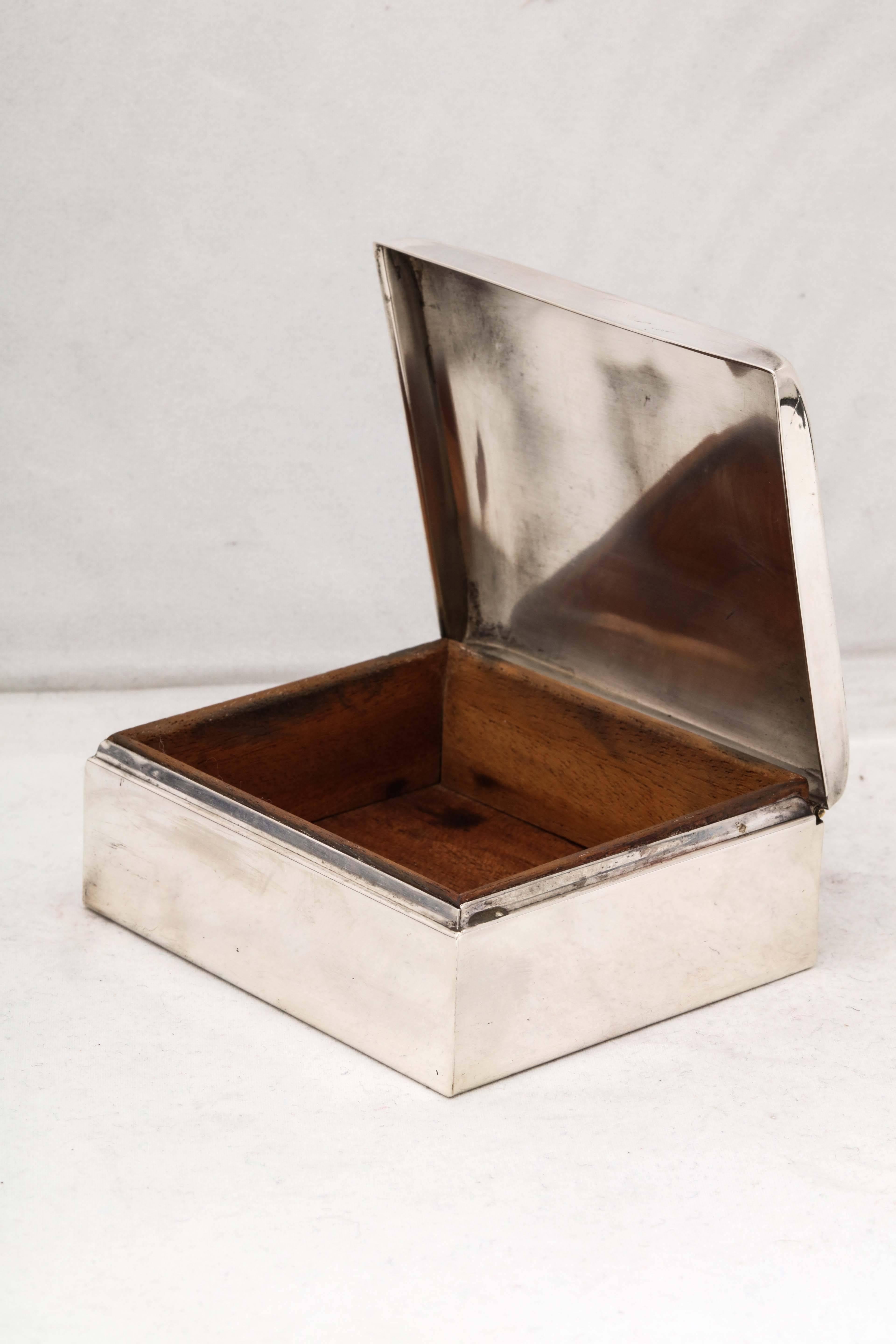 Art Deco Sterling Silver Table Box with Hinged Lid 4