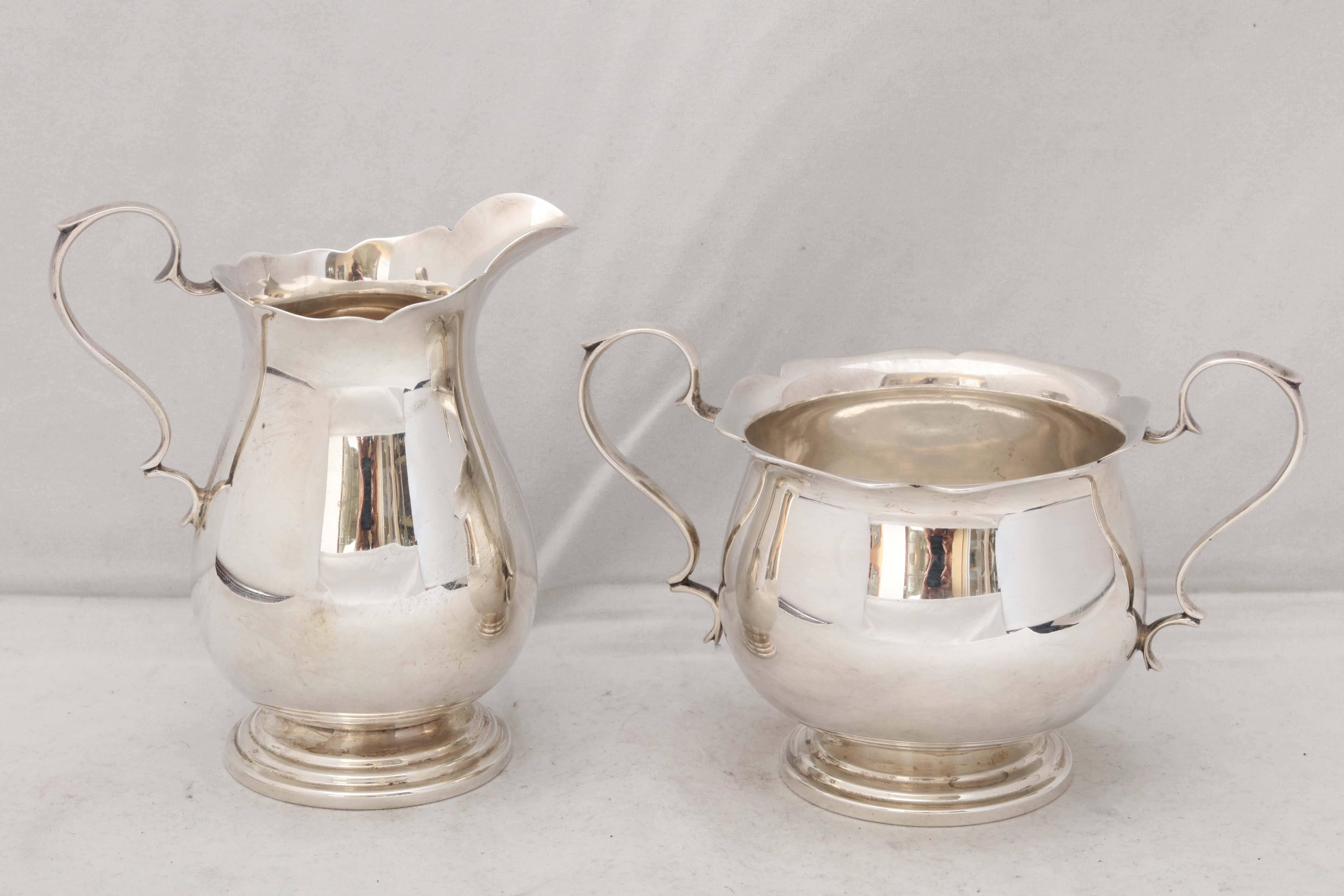 Sterling Silver American Colonial Style Three Piece Coffee or Tea Set 4