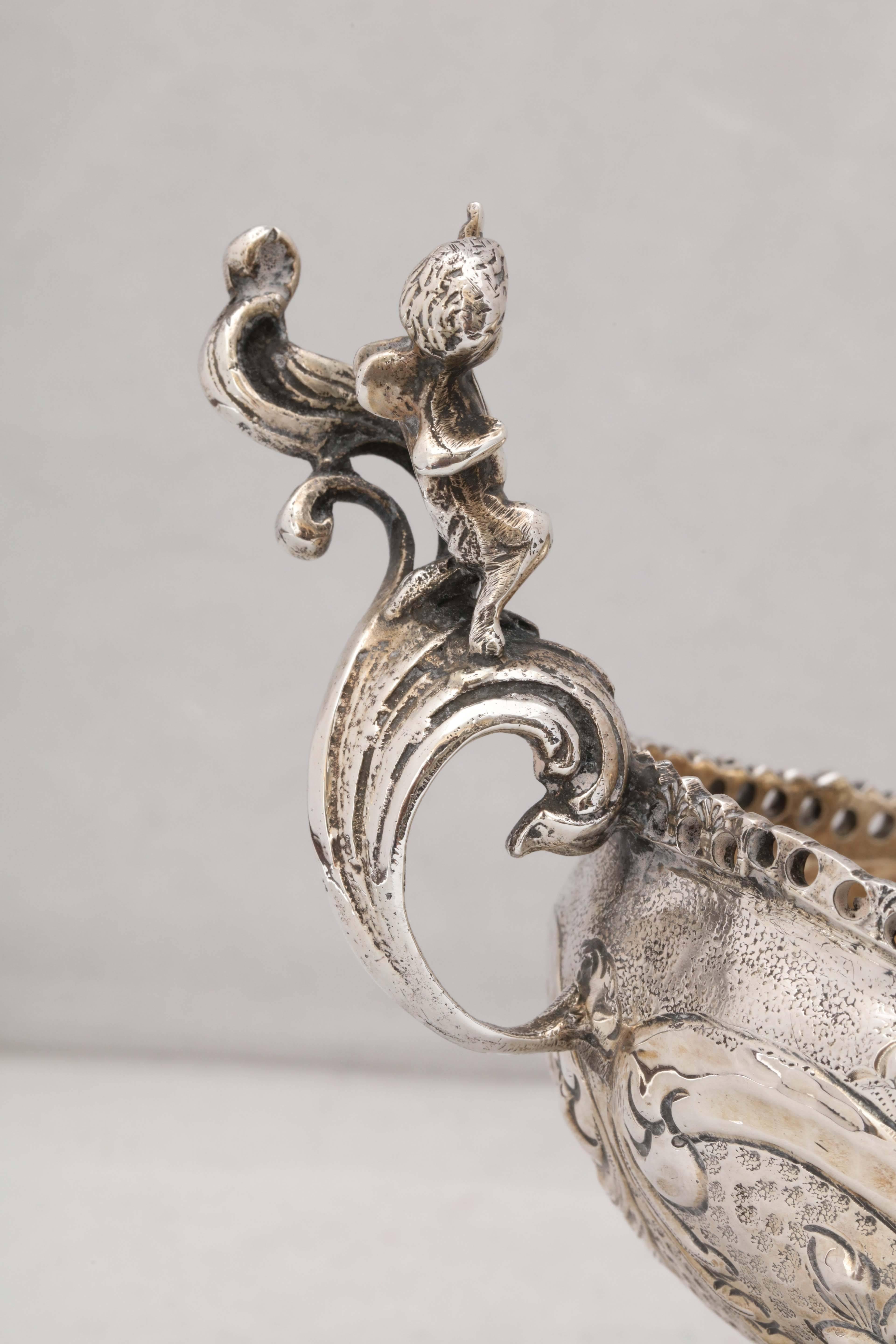 Spanish Victorian. 900 Silver Footed Centerpiece Bowl