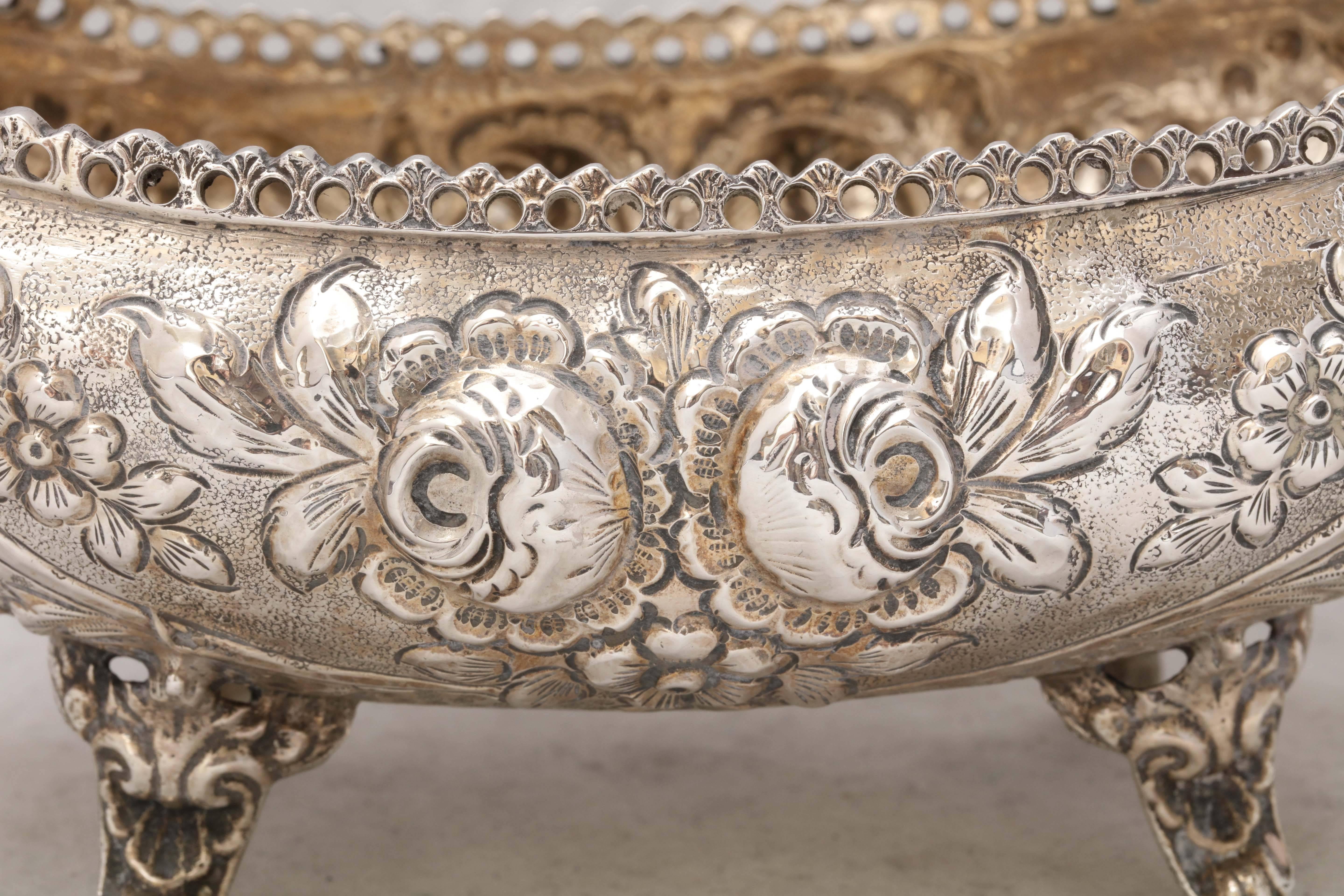 Late 19th Century Victorian. 900 Silver Footed Centerpiece Bowl
