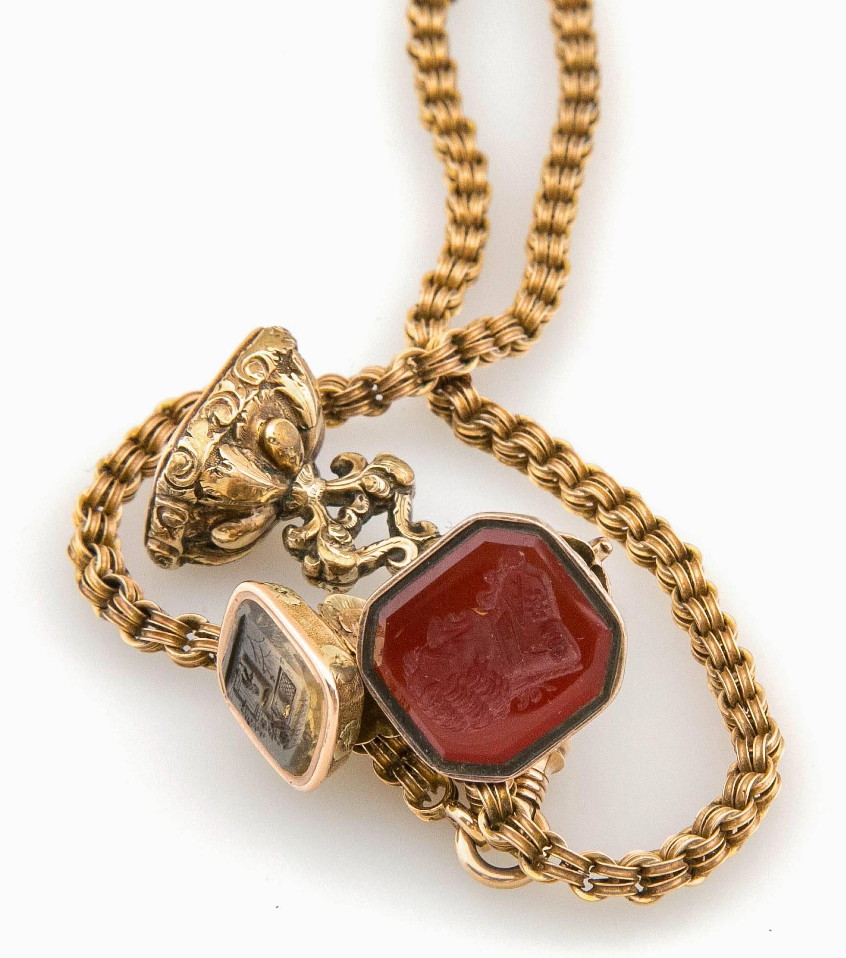 Women's Victorian Gold Fob Necklace 