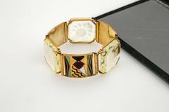 Art Deco Enamel and Rock Crystal Bracelet