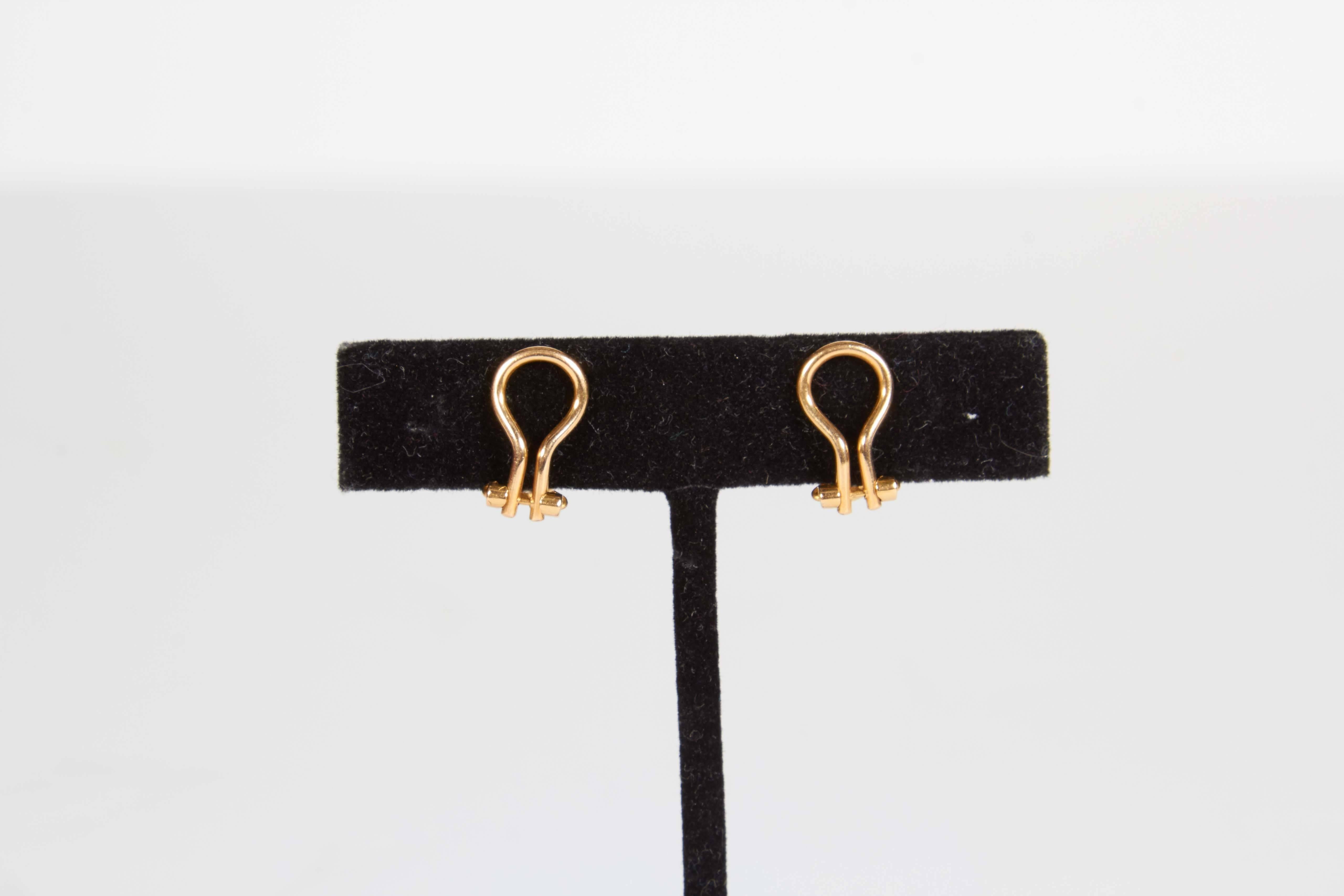 18K Gold with Diamonds Curb Link Earrings 1