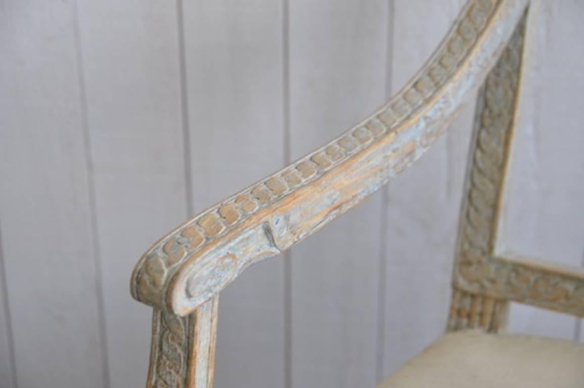 Hand-Carved Pair of 18th Century Swedish Period Gustavian Chairs