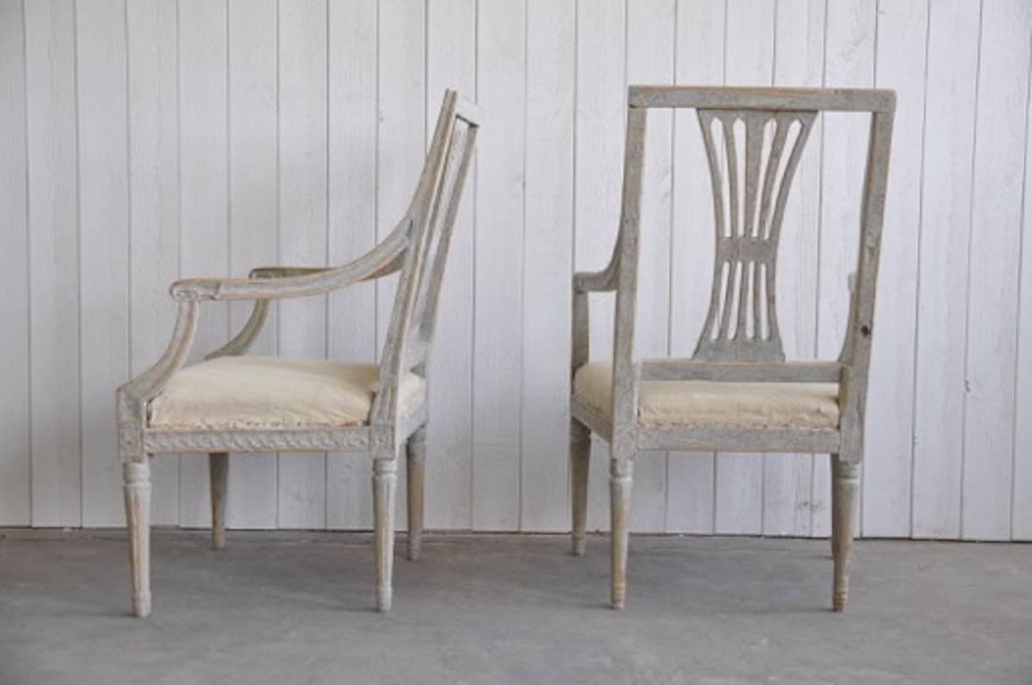 Wood Pair of 18th Century Swedish Period Gustavian Chairs