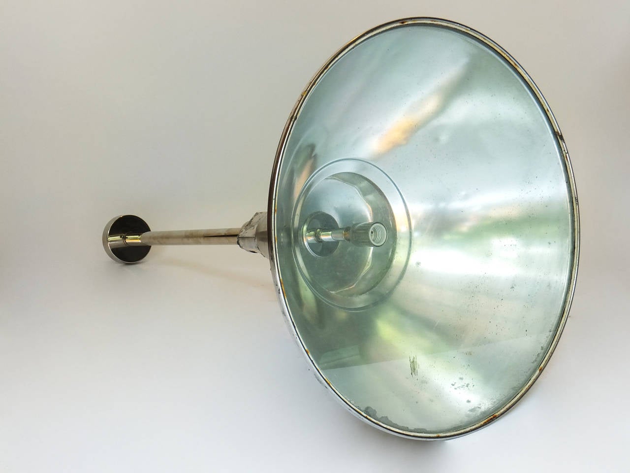 Large Pair of Industrial Hanging Lights For Sale 1
