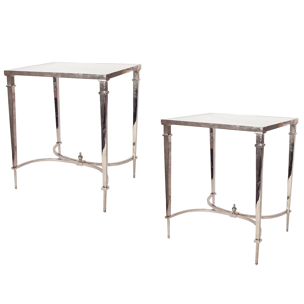 Pair of Mirrored End Tables