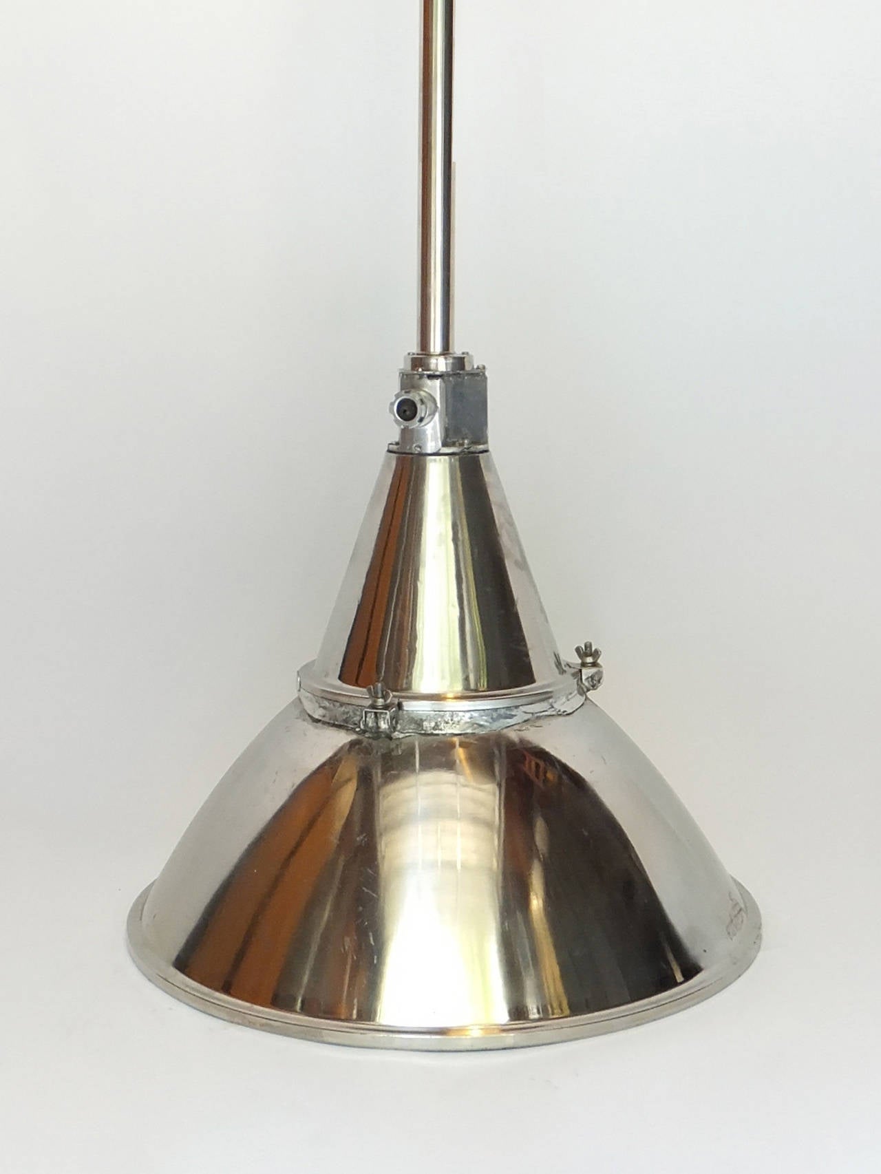 20th Century Large Pair of Industrial Hanging Lights For Sale