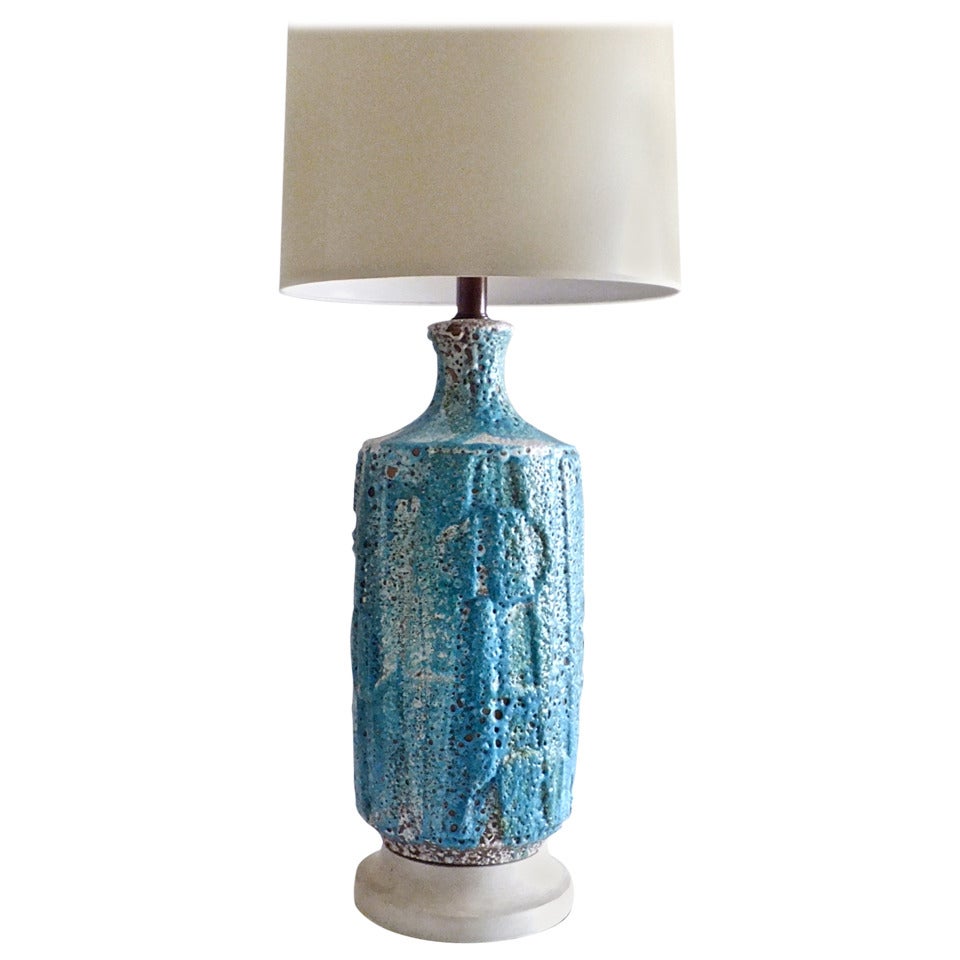 Mid Century Ceramic  Lamp For Sale
