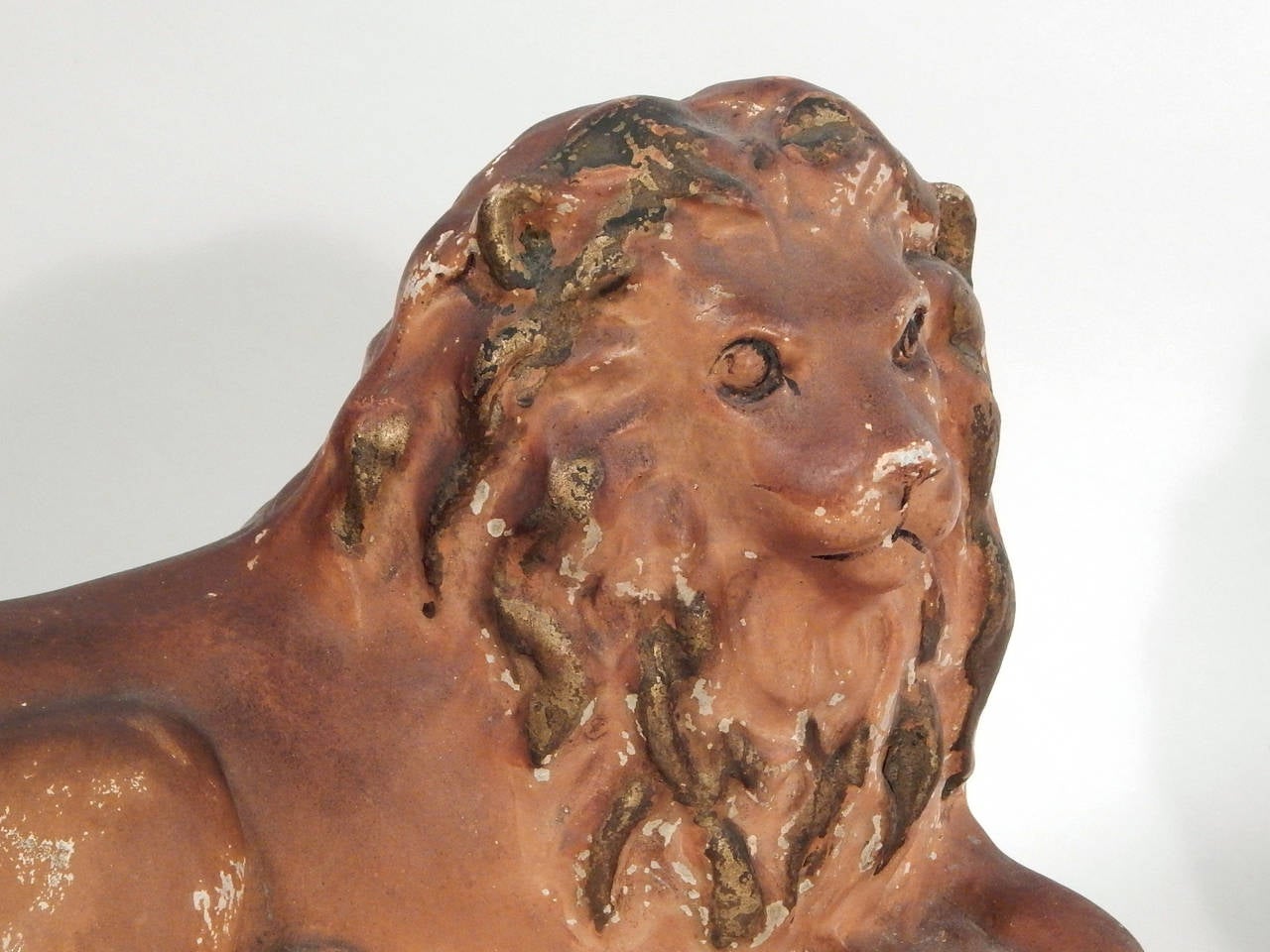 Pair of Painted Chalkware Lions 3