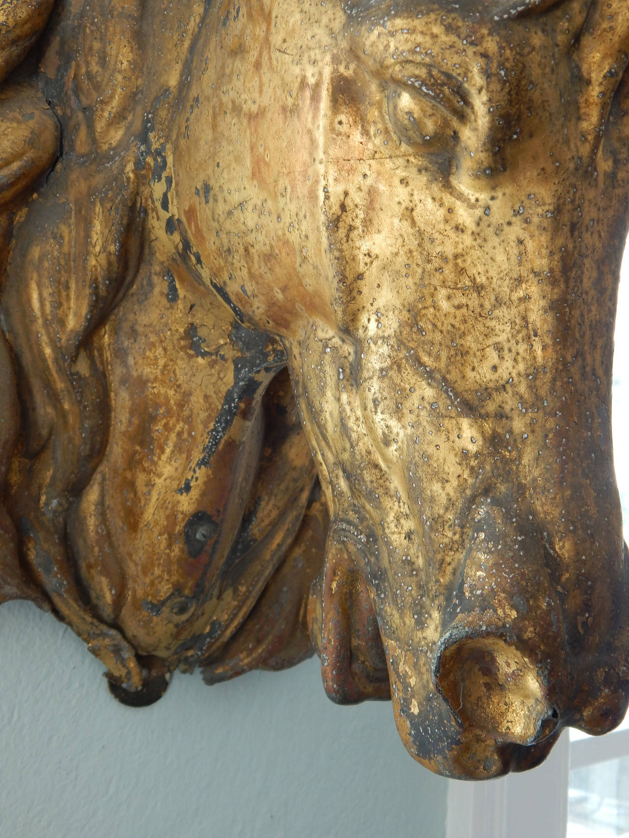 French Gilded Tole Horse Head Sculpture 2
