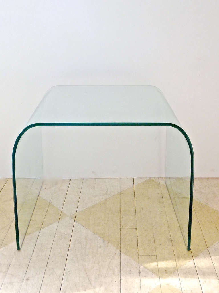20th Century Bent Glass Side Table