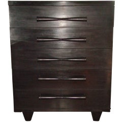 Tall Black Mid Century Dresser