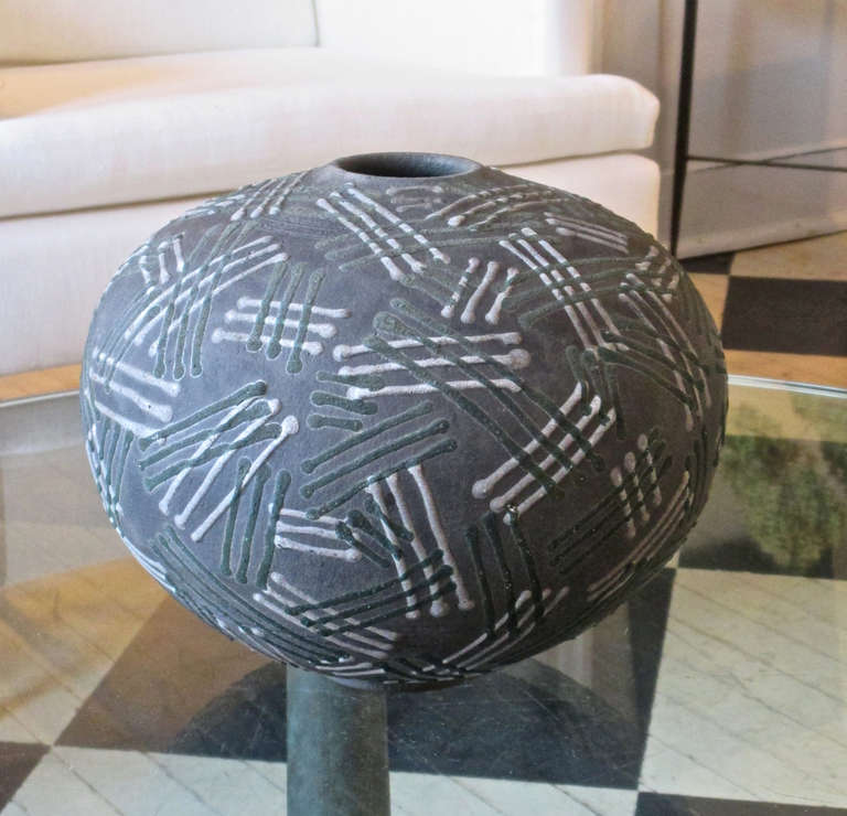 Large Unglazed Ceramic   Vase