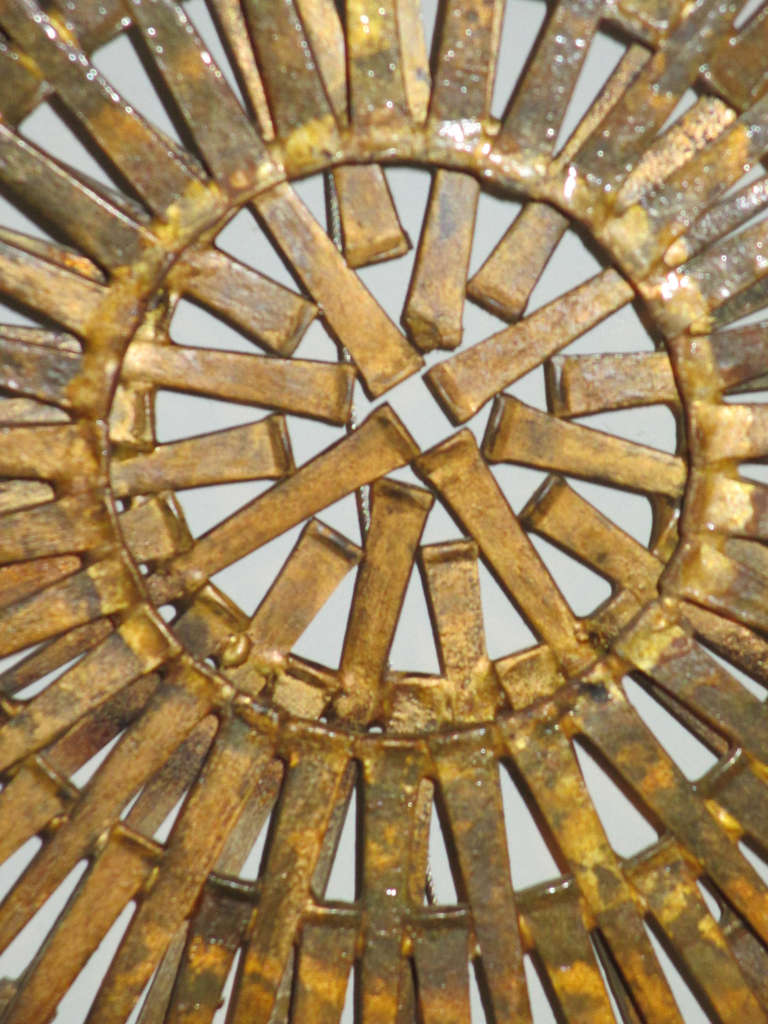 Mid-20th Century Brutalist Metal Sunburst Sculpture