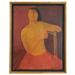 "Portrait of a Spanish Acrobat" Swedish Oil on Canvas