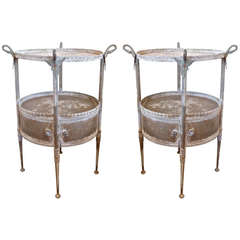 Pair of Tole and Bronze Tables
