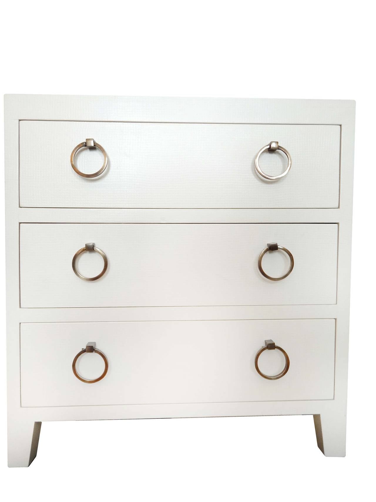 Pair of Textured Hand-Painted Dressers In Good Condition For Sale In Bridgehampton, NY