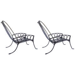 Sensational Pair of  French Iron Chairs