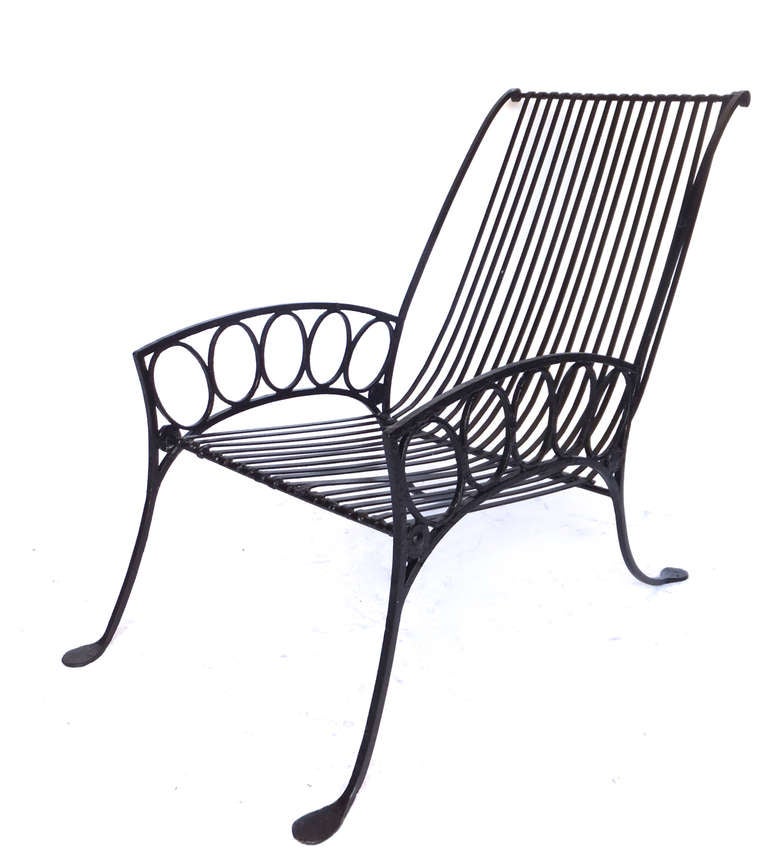 Sensational Pair of  French Iron Chairs In Excellent Condition In Bridgehampton, NY