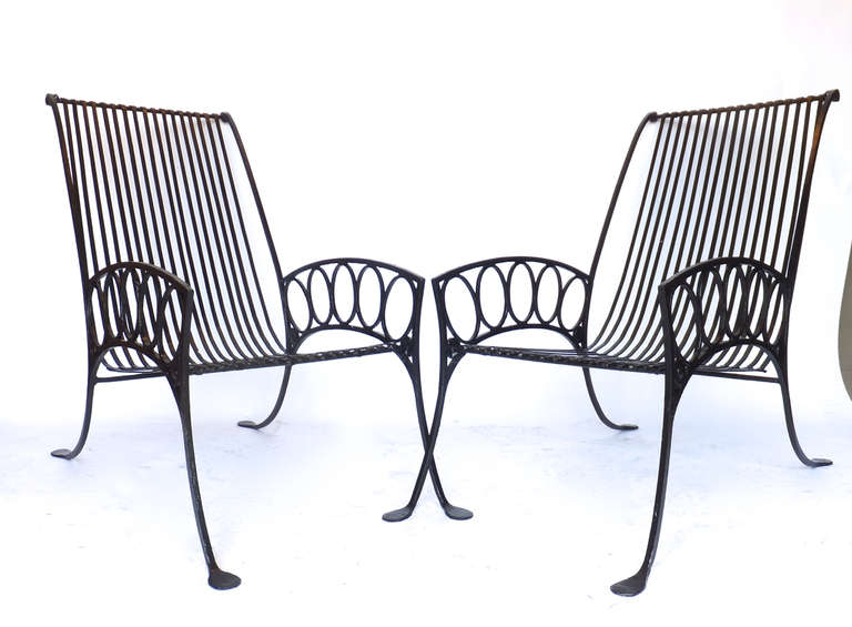 Sensational Pair of  French Iron Chairs 2