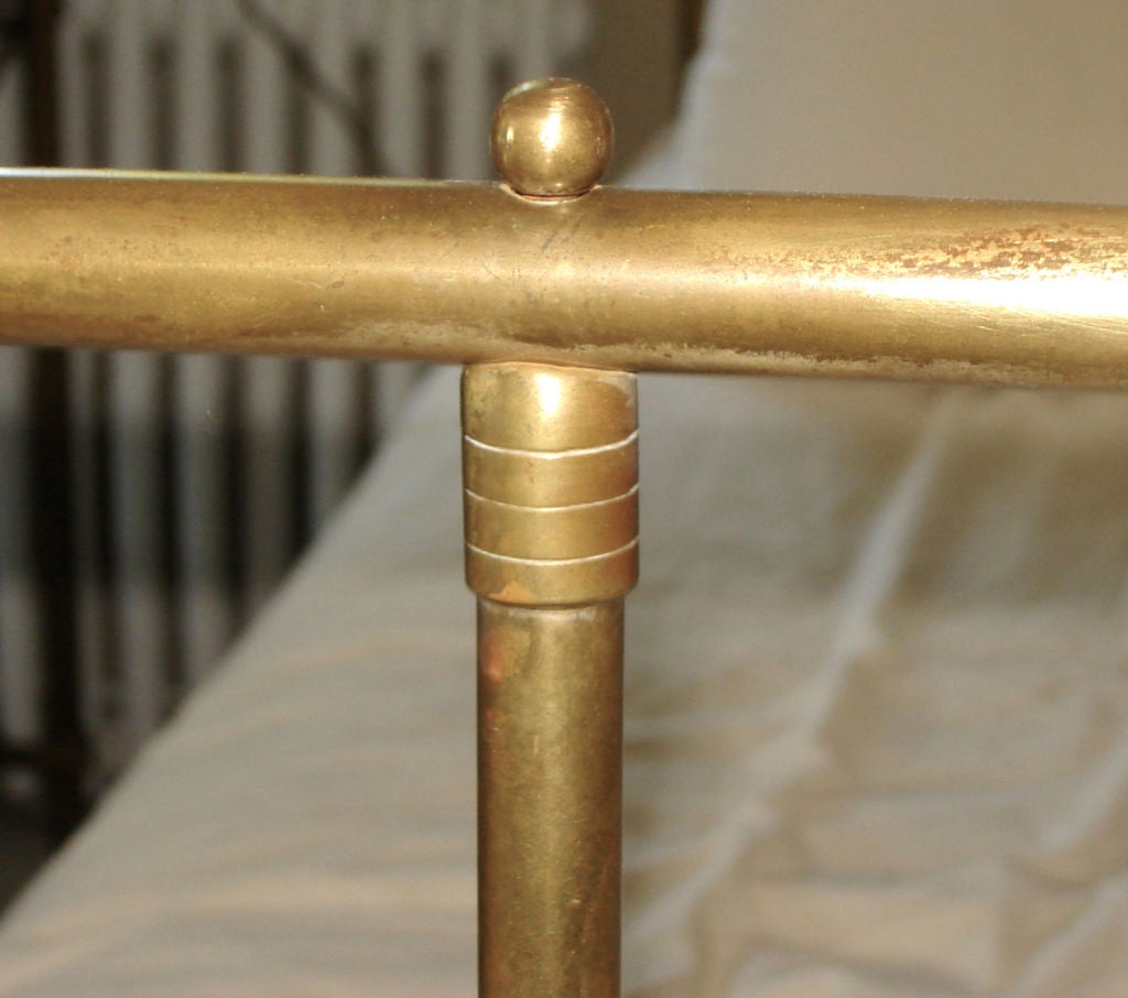 Queen Sized Brass Bed In Excellent Condition In Bridgehampton, NY