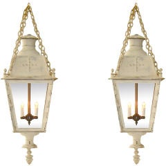 PAIR of Early Painted French Lanterns