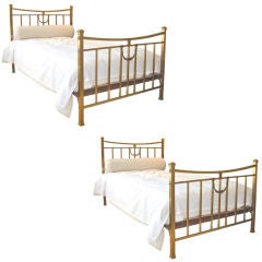 Vintage Pair of Brass Beds