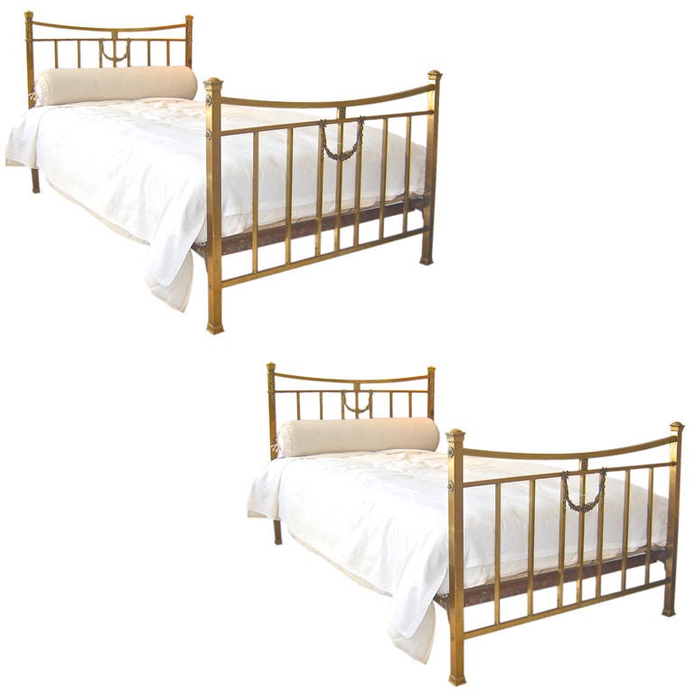 Pair of Brass Beds