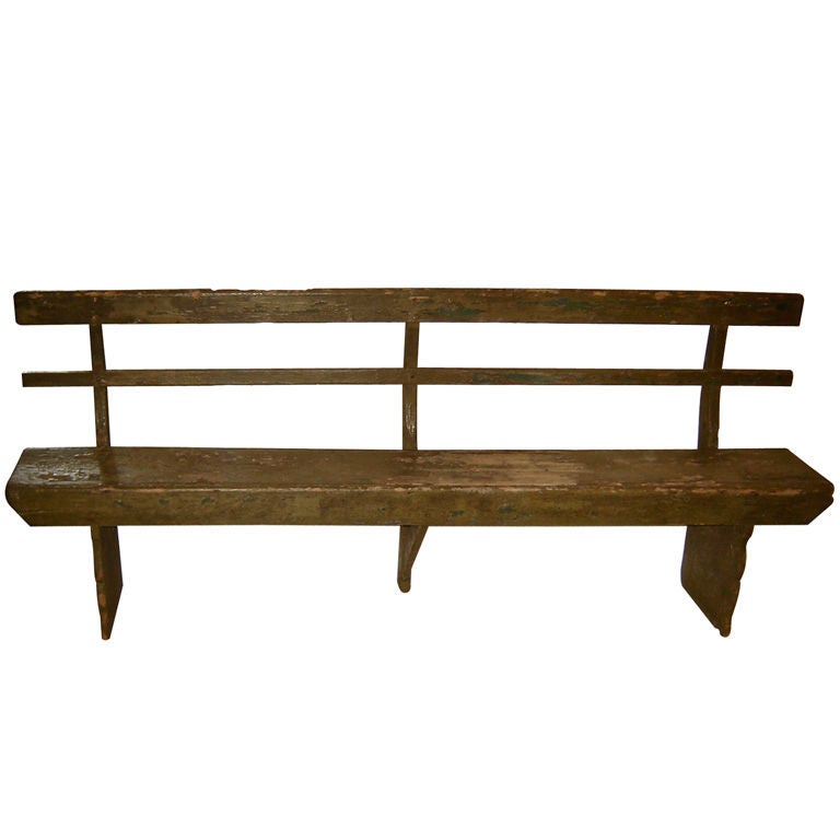 Early Original Paint School Bench